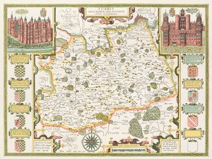 Map of Surrey, engraved by Jodocus Hondius from John Speed